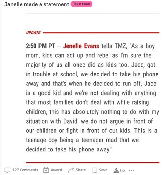 Teen Mom Jace Runs Away Fom Jenelle And David