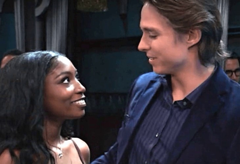 General Hospital: Trina Robinson (Tabyana Ali) and Spencer Cassadine (Nicholas Alexander Chavez)