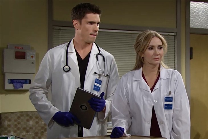 The Bold And The Beautiful: Dr. John "Finn" Finnegan's (Tanner Novlan) and Bridget Forrester (Ashley Jones).