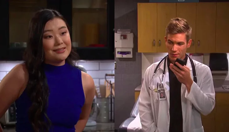 Days Of Our Lives: Wendy Shin (Victoria Grace) and Dr. Tripp Johnson (Lucas Adams)