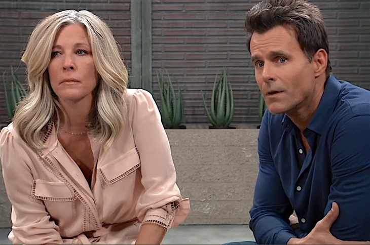 General Hospital: Carly Spencer (Laura Wright) and Drew Cain (Cameron Mathison)