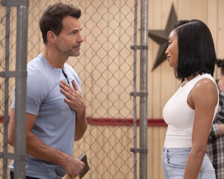 General Hospital: Jordan Ashford (Tanisha Harper) and Drew Cain (Cameron Mathison)