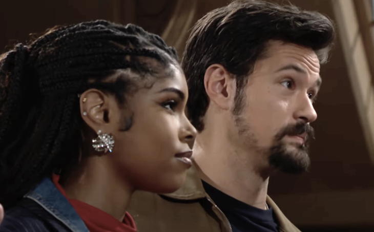 The Bold and the Beautiful: Thomas Forrester (Matthew Atkinson) and Paris Buckingham (Diamond White)
