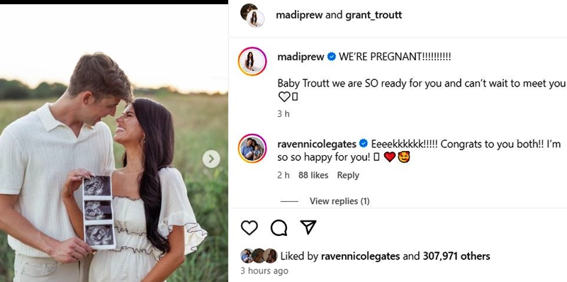 Bachelor alum Prewett shares the news about her pregnancy - Instagram