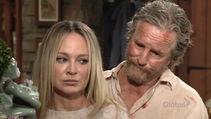 The Young and The Restless: Cameron Kirsten, (Linden Ashby) and Sharon Rosales (Sharon Case)