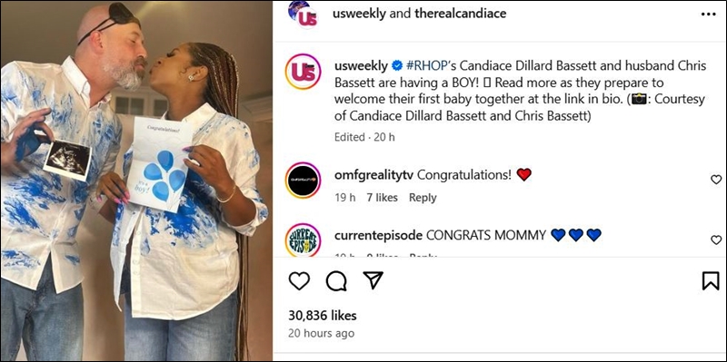 RHOP - Candiace Dillard Bassett Baby Gender - via US Weekly - Instagram