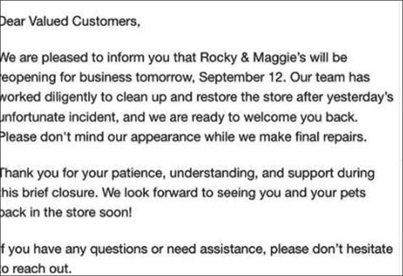 Rocky and Maggie's reopens - Bill Klein - Instagram