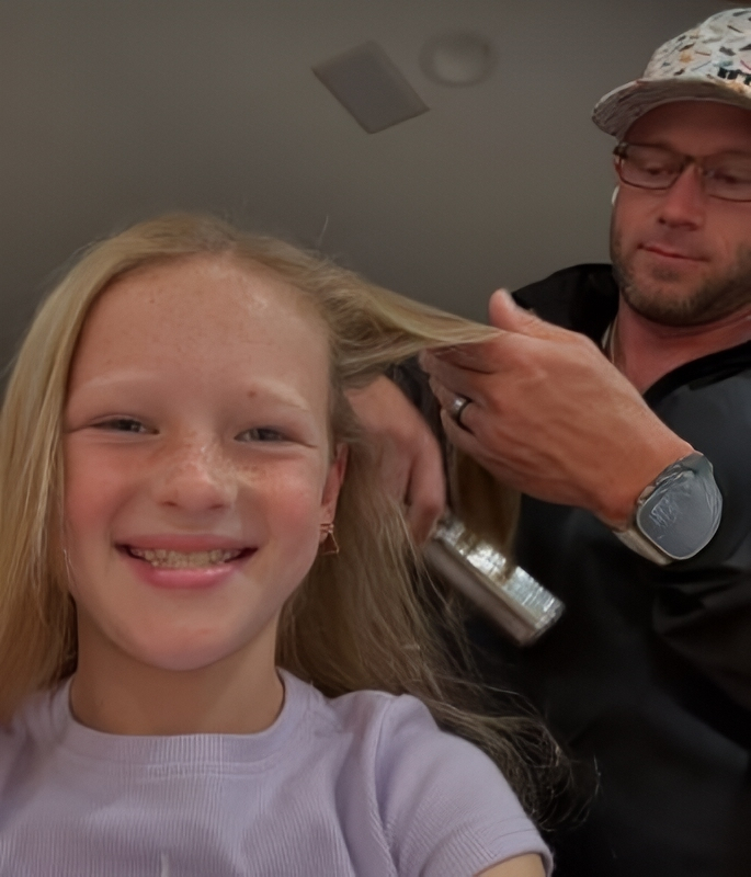 OutDaughtered Dad Does Parker Kate's Hair - Adam Busby - Instagram