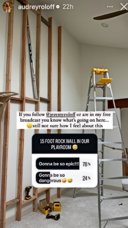 Jeremy Roloff Builds A Rock Climbing Wall - Audrey Roloff Instagram
