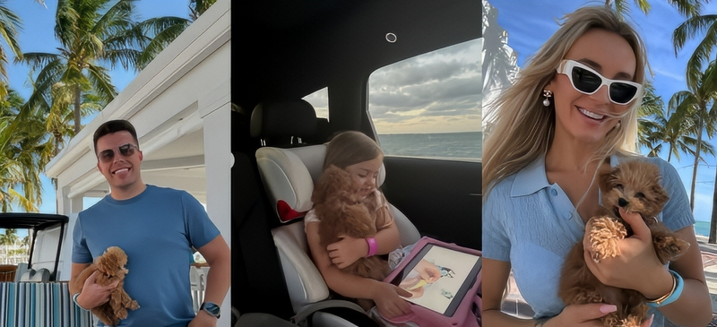 Jovi Dufren, Mylah, And Yara Zaya With New Pup, Mila - Instagram