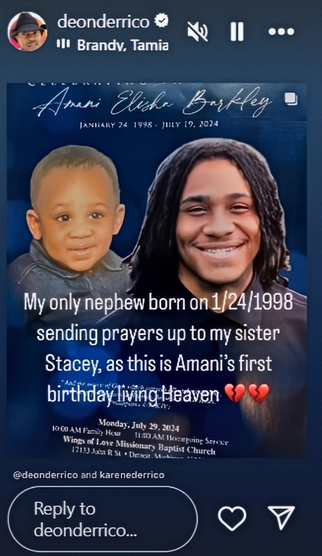 Deon Derrico Calls For Prayer - Instagram Stories