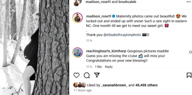 Maddie Brown Brush Shares Snowy Maternity PIx -Instagram