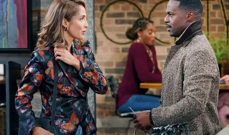 The Young and The Restless: Lilly Winters (Christel Khalil) and Damian Kane (Jermaine Rivers)