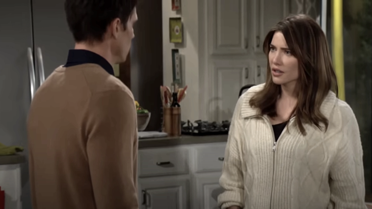 The Bold and The Beautiful: Steffy Forrester Finnegan (Jacqueline MacInnes Wood) and John Finn Finnegan (Tanner Novlan