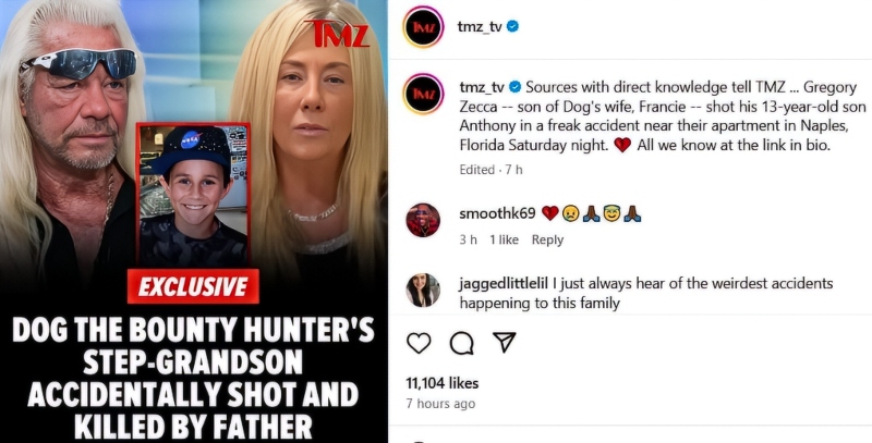 Dog and Francie mourn her grandson - TMZ - Instagram