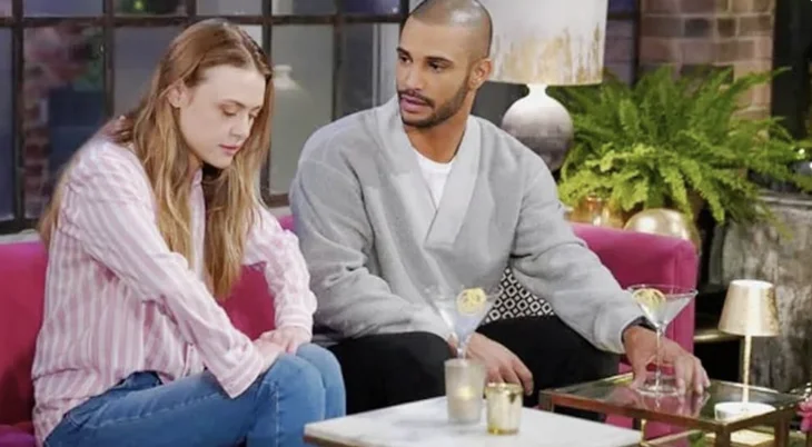 The Young and The Restless: Claire Newman (Hayley Erin) and Holden Novak (Nathan Owens)