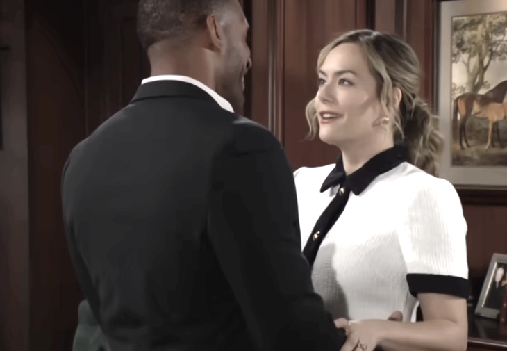 The Bold and The Beautiful: Hope Logan (Annika Noelle) and Carter Walton (Lawrence Saint-Victor)