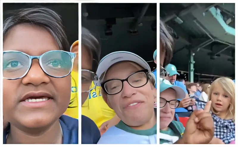 Zoey livestreams from Red Sox game - Instagram