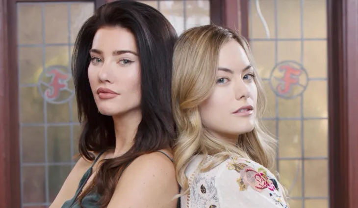 The Bold and The Beautiful: Hope Logan (Annika Noelle) and Steffy Forrester (Jacqueline MacInnes Wood)