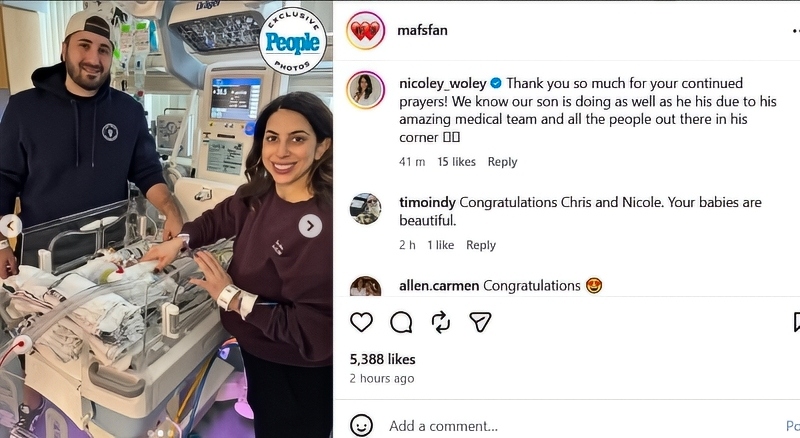 Chris and Nicole in the NICU - People Via Mafsfan - Instagram