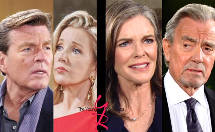 The Young and The Restless: Nikki Newman (Melody Thomas Scott) and Jack Abbott (Peter Bergman) are Victor Newman (Eric Braeden) and Diane Jenkins Abbott (Susan Walters)