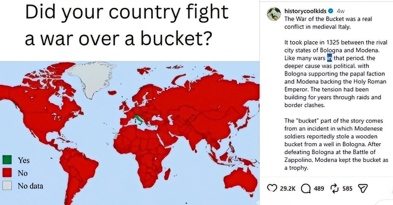 The bizarre war stays alive on social media - @historycoolkids - Instagram